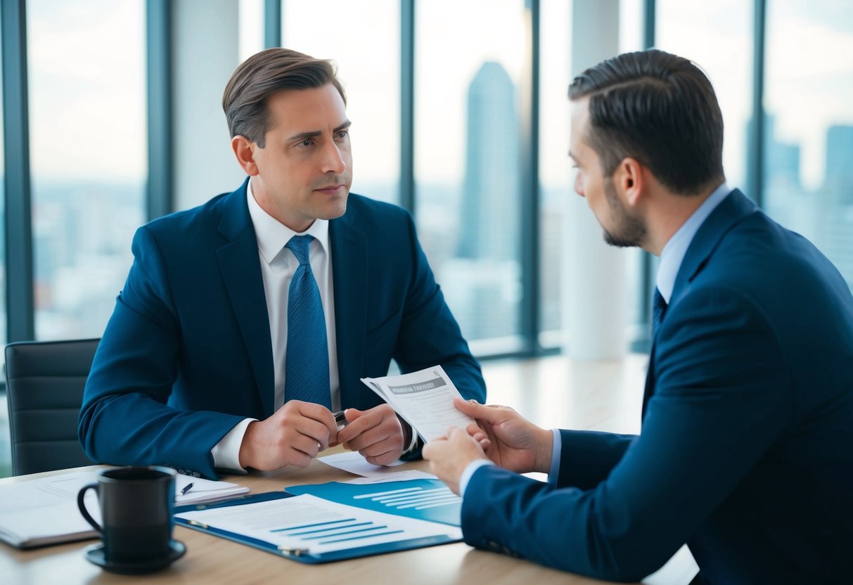 A US national consults with a UK mortgage broker, discussing regulations and options for foreign nationals