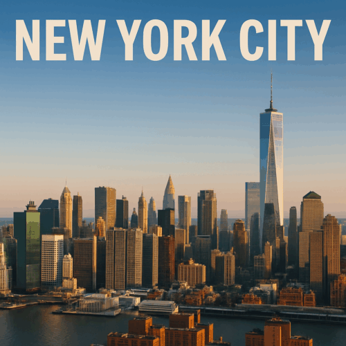 UK expat mortgages for US residents in New York City – NYC skyline New York City skyline at sunset, ideal for US-based British expats exploring UK expat mortgages from New York